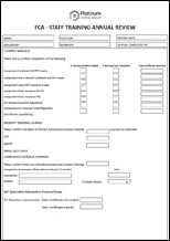 FCA ANNUAL TRAINING REVIEW